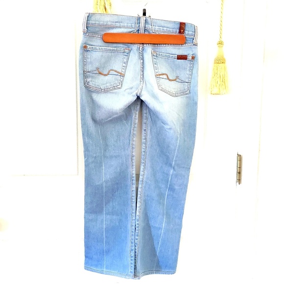 7FAM cropped bootcut jeans w back seem - Picture 2 of 4